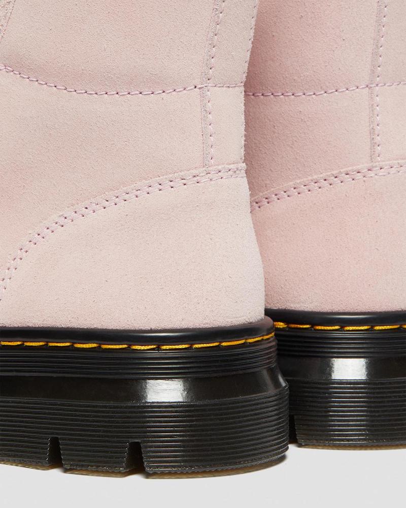 Dr Martens Combs Women Ruskind Ankelstøvler Dame Lyserød | DK 55PJJ